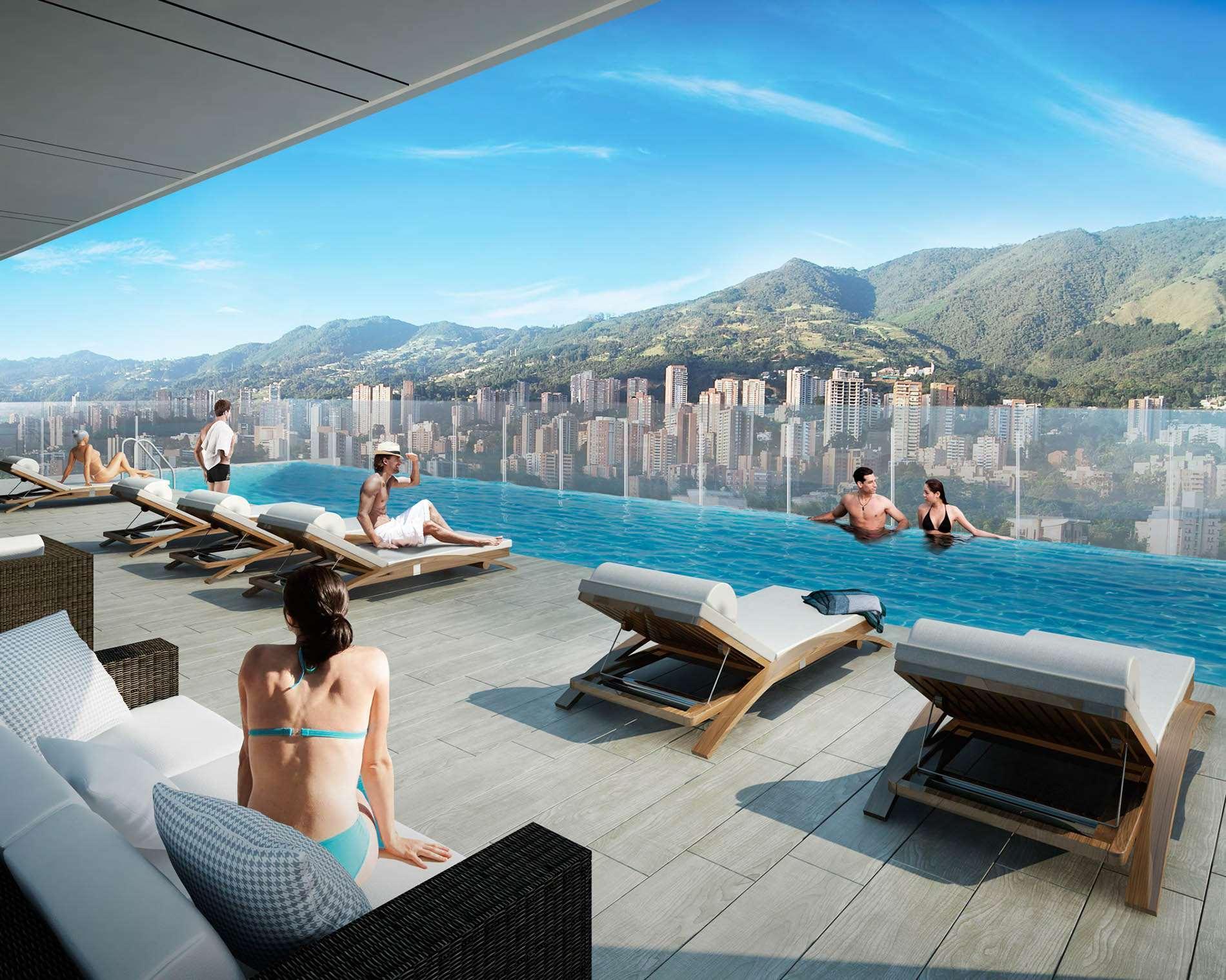 Hotel York Luxury Suites Medellin By Preferred Exteriör bild Sky Pool